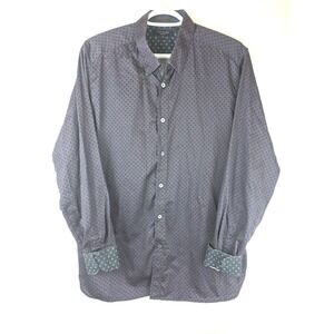 Ted Baker London Mens‎ Geometric Print Long Sleeve Button Down Shirt Size 5